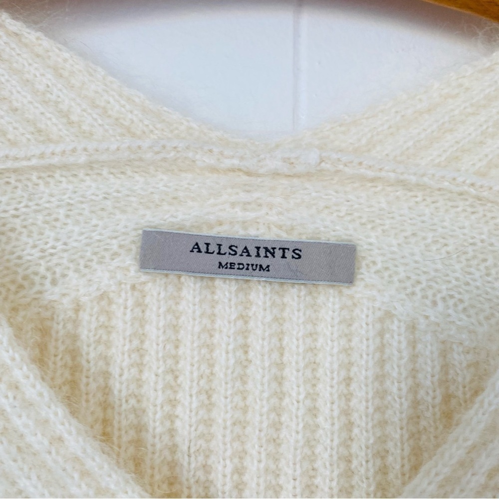 All Saints Ade Oversized V-Neck Jumper Size Medium - Picture 3 of 6